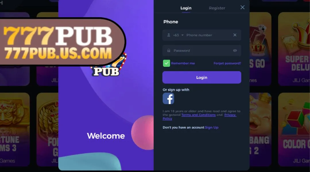 Four quick steps to access your 777PUB account